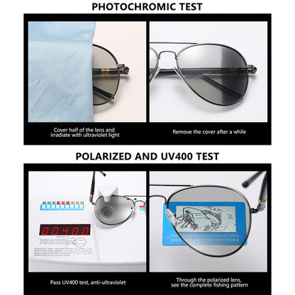 Lunettes de Soleil Photochromiques d'Aviation pour Hommes et Femmes