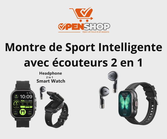 Montre de Sport Intelligente avec écouteurs 2 en 1