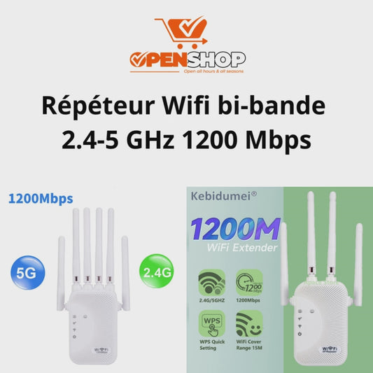 Répéteur Wifi bi-bande 2.4-5Ghz - 1200Mbps